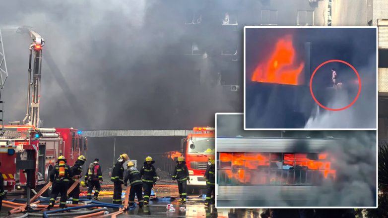 Κίνα: Πέφτουν από την οροφή για να σωθούν από τις φλόγες Κίνα: Πέφτουν από την οροφή για να σωθούν από τις φλόγες