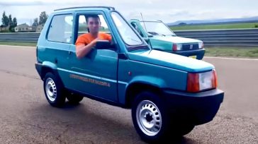 Το πιο στενό αυτοκίνητο του κόσμου – Ένα Fiat Panda με πλάτος… 50 εκατοστά (Βίντεο)