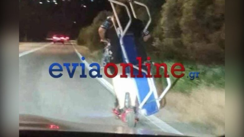 Εύβοια: Βόλτα με ηλεκτρικό πατίνι και… ξαπλώστρα στη μέση της νύχτας