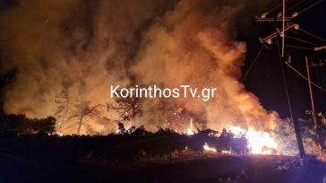 Οριοθετήθηκε η φωτιά στον Αλαμάνο Κορινθίας