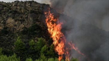 Φωτιά στο Ακόντιο Βοιωτίας – Έξι εναέρια