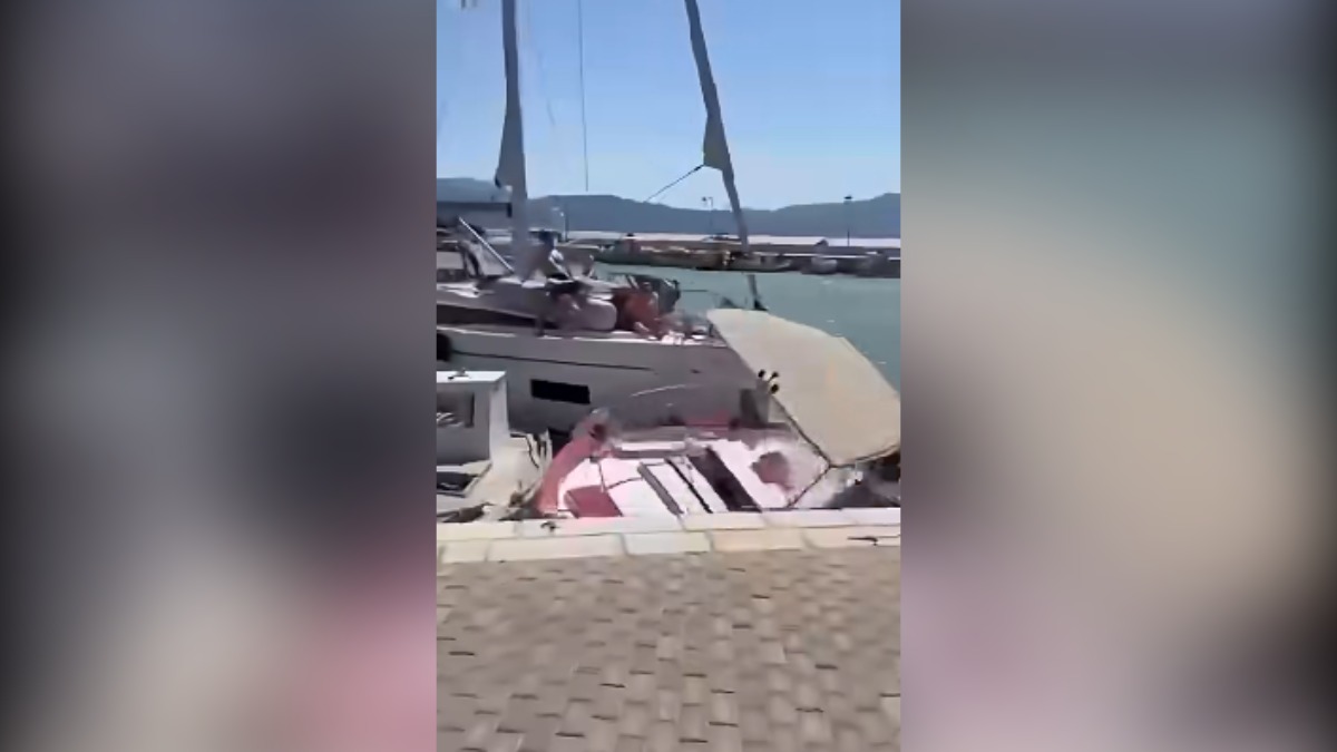 Λευκάδα: Βίντεο με τουριστικό ιστιοφόρο που «καρφώνεται» σε ελλιμενισμένα σκάφη