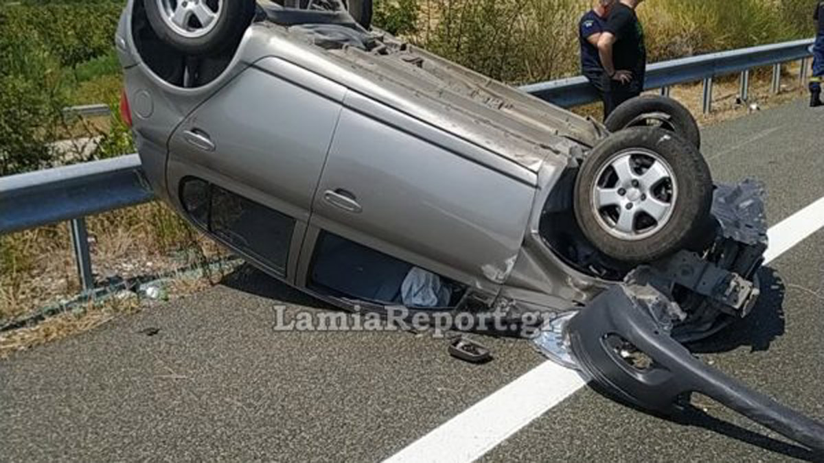 Φθιώτιδα: Ανατροπή αυτοκινήτου στον Ε65