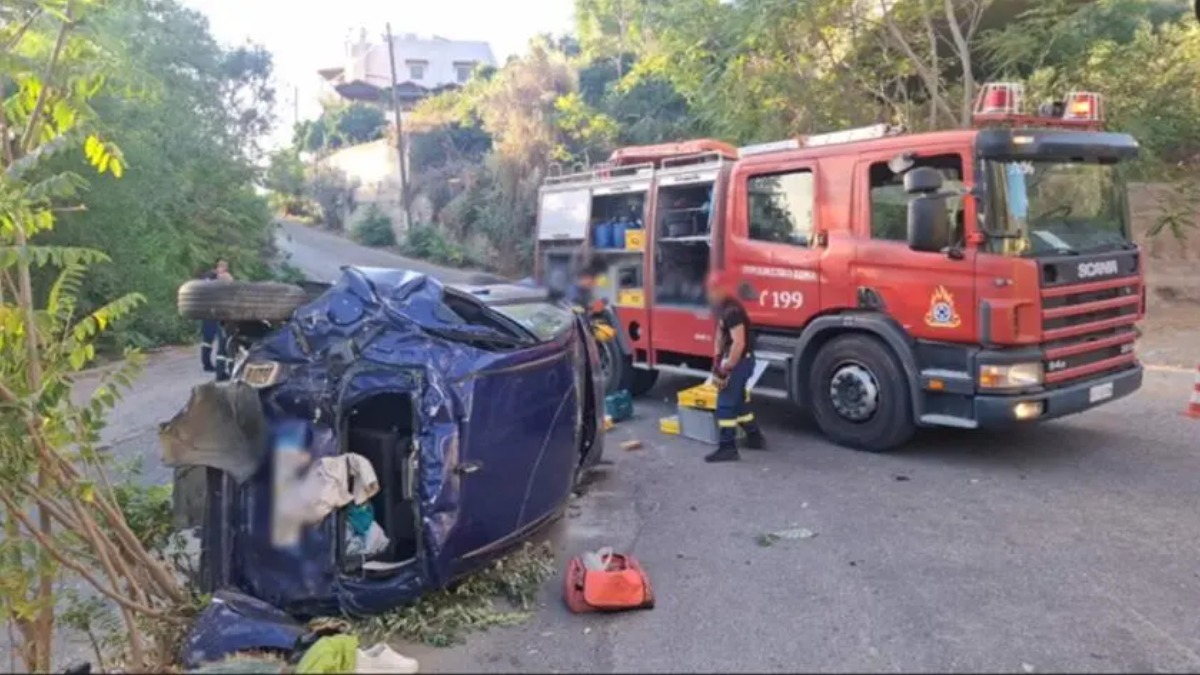 Ηράκλειο: Αυτοκίνητο έπεσε από γέφυρα 15 μέτρων