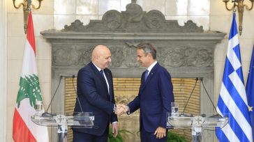 Συνάντηση Μητσοτάκη – Αούν: Αναβάθμιση των σχέσεων Ελλάδας – Λιβάνου σε στρατηγική εταιρική σχέση