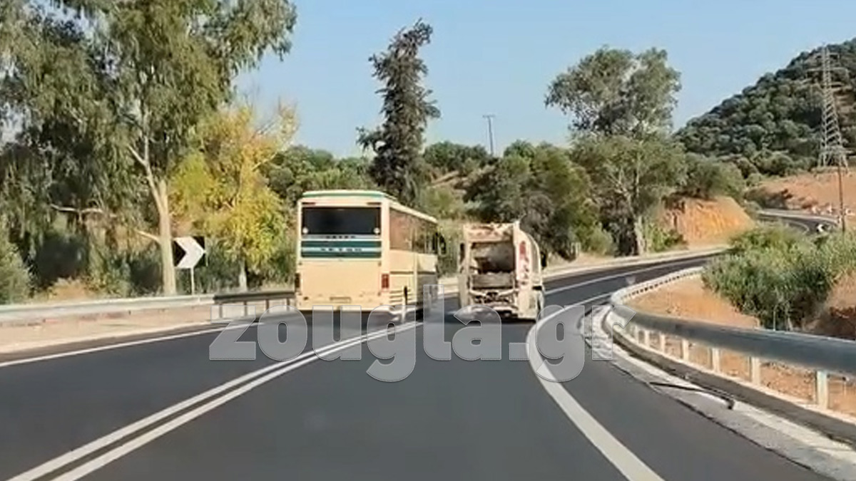Επικίνδυνη προσπέραση από λεωφορείο του ΚΤΕΛ στη Λακωνία