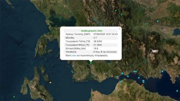 Σεισμός 3,7 Ρίχτερ στο Αιτωλικό