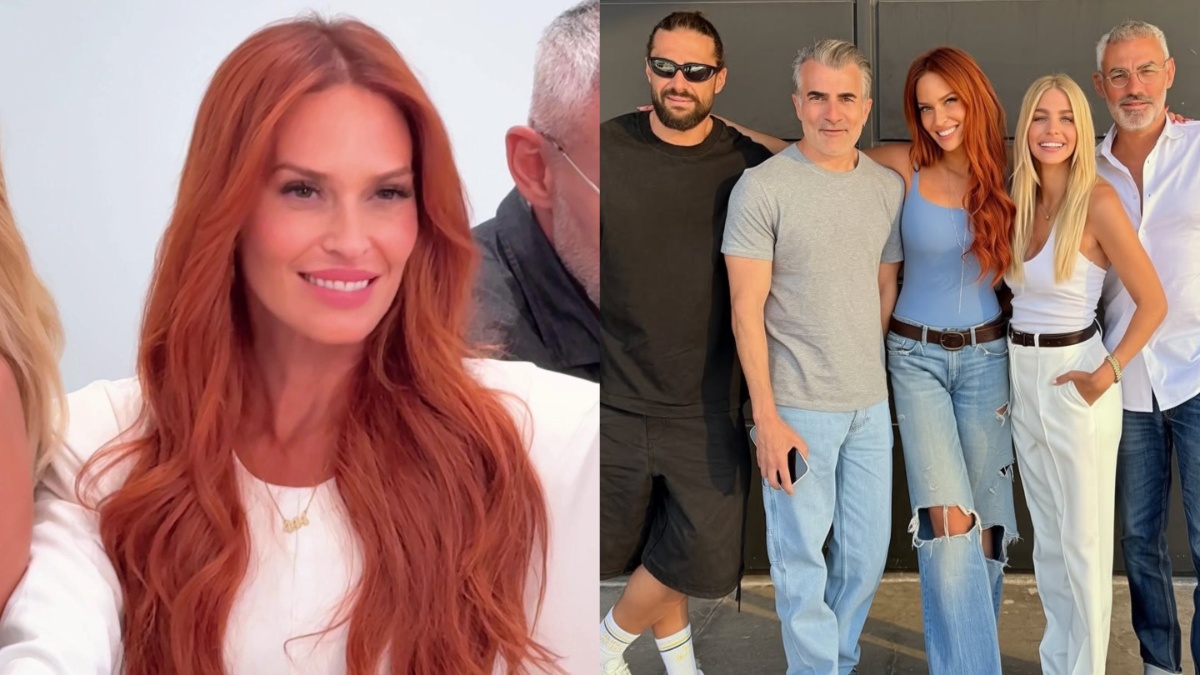 Η Σίσσυ Χρηστίδου και η ομάδα της στη φωτογράφιση του Mega για το «Χαμογέλα και πάλι»
