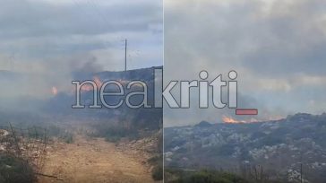 Φωτιά στη Σητεία κοντά στη Ρούσα Εκκλησιά