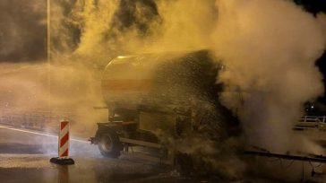 Φωτιά σε βυτιοφόρο με υγραέριο στην Ιόνια Οδό στο ύψος της Άρτας