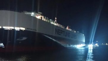 Neptune Lines: «Ασφαλείς οι επιβαίνοντες του «Neptune Ethos» μετά την προσάραξη»