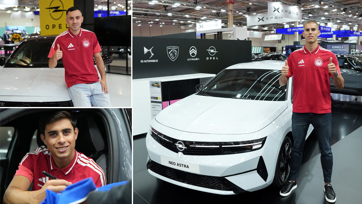 AUTO ATHINA 2026: Έγινε χαμός με τους παίκτες του Ολυμπιακού στο περίπτερο της Opel