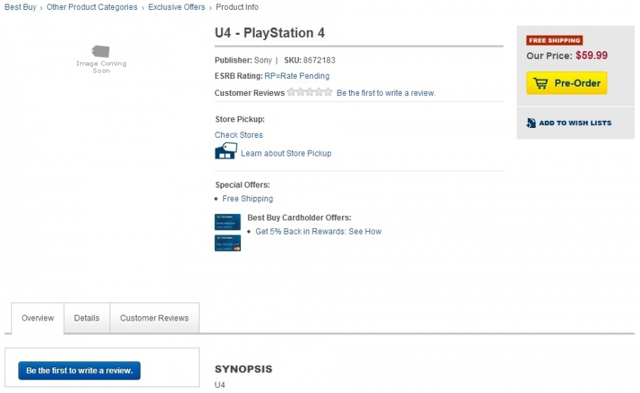 Uncharted 4 στο PlayStation 4;