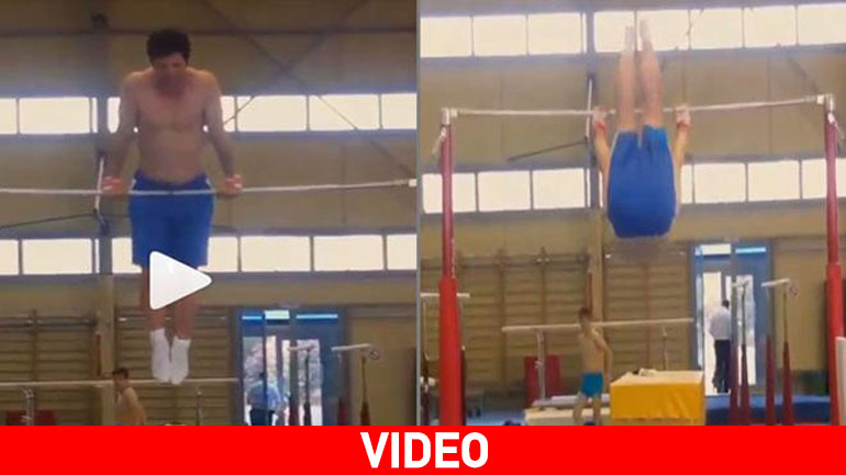 Υπερθέαμα από τον Σάκη Ρουβά: Ημίγυμνος και να κάνει μονόζυγο