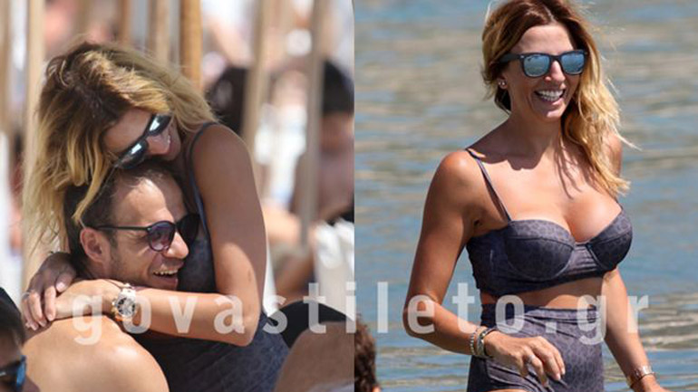 Η pin-up εμφάνιση της συζύγου του Μπασινά που μαγνήτισε τα βλέμματα στην παραλία!