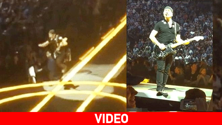 Η ηρωική τούμπα του κιθαρίστα των U2 κατά τη διάρκεια συναυλίας