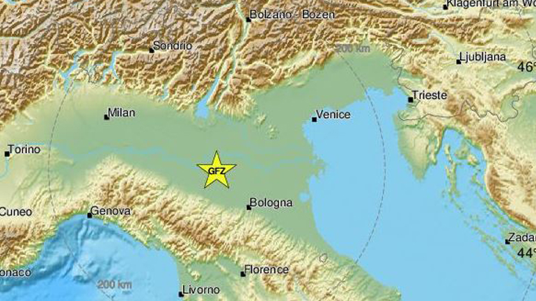 Σεισμός 4,9 ρίχτερ στη Βόρειο Ιταλία