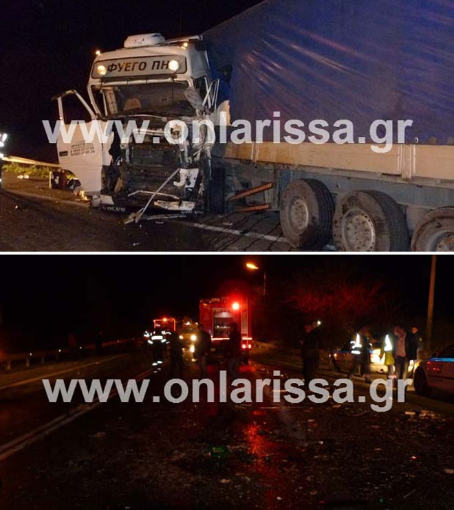 Η νταλίκα που ενεπλάκη στο τροχαίο