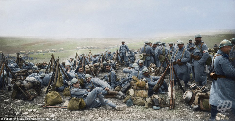 Γαλλικά στρατεύματα έχουν στρατοπεδεύσει στην περιοχή Nixèville τον Απρίλιο του 1918