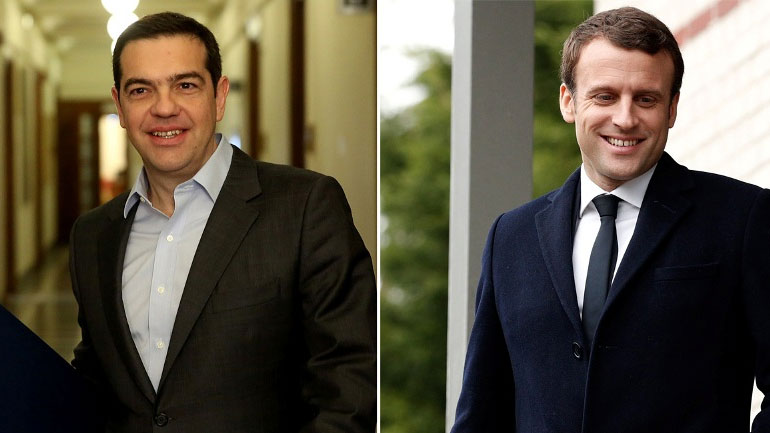 Macron σε Τσίπρα: Επιθυμώ ελάφρυνση του ελληνικού χρέους σύντομα