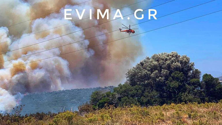 Καμία ανησυχία από την φωτιά στην Κάρυστο