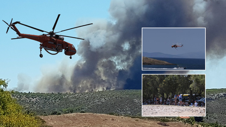 Μεγάλη φωτιά στο Λαύριο