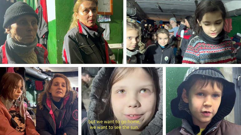 Παιδιά εκλιπαρούν για τη δική τους… Ανάσταση, μέσα από τις υπόγειες σήραγγες του χαλυβουργείου της Μαριούπολης