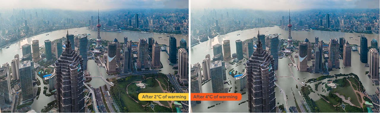 Η αλλαγή της στάθμης του νερού στη Σαγκάη