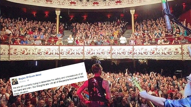 Ανάρτηση στο Facebook της μπάντας που έπαιζε στο Bataclan