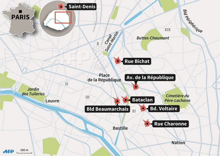 Τα σημεία των επιθέσεων