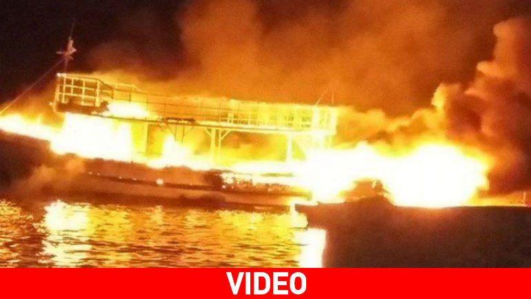 Λέσβος: Πυρκαγιά σε τουρκική θαλαμηγό