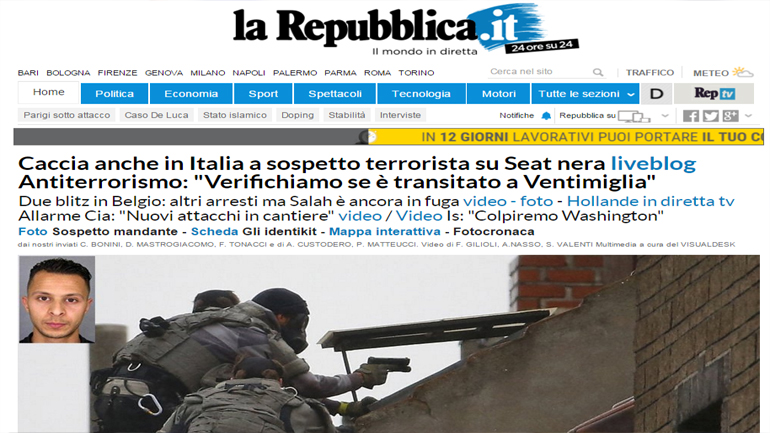 Oι ιταλικές Αρχές αναζητούν ύποπτο για τις επιθέσεις στο Παρίσι