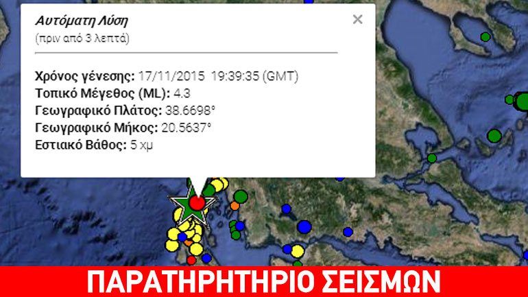 Σεισμός 4,3R στη Λευκάδα