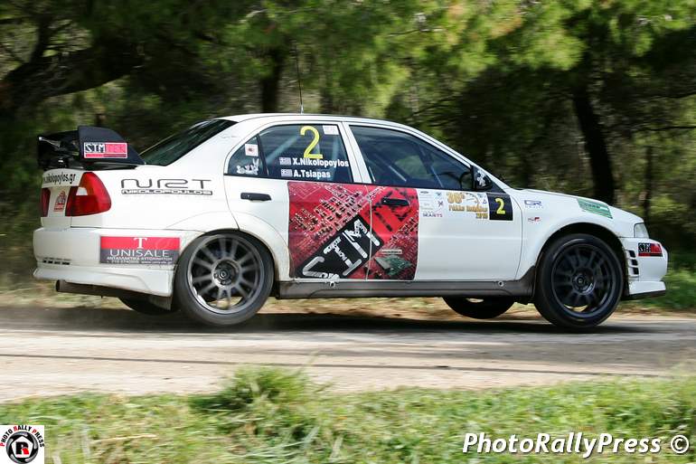 Στην 3η θέση του βάθρου τερμάτισαν οι Νικολόπουλος - Τσιάπας έχοντας ως όπλο τους ένα Mitsubishi EVO της κατηγορία Α