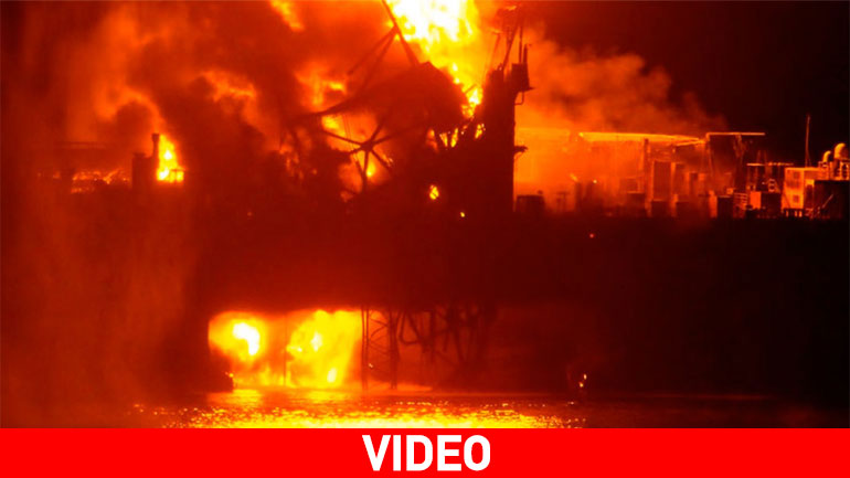 Κασπία: Πυρκαγιά σε εξέδρα πετρελαίου, άγνωστος ο αριθμός νεκρών και αγνοουμένων