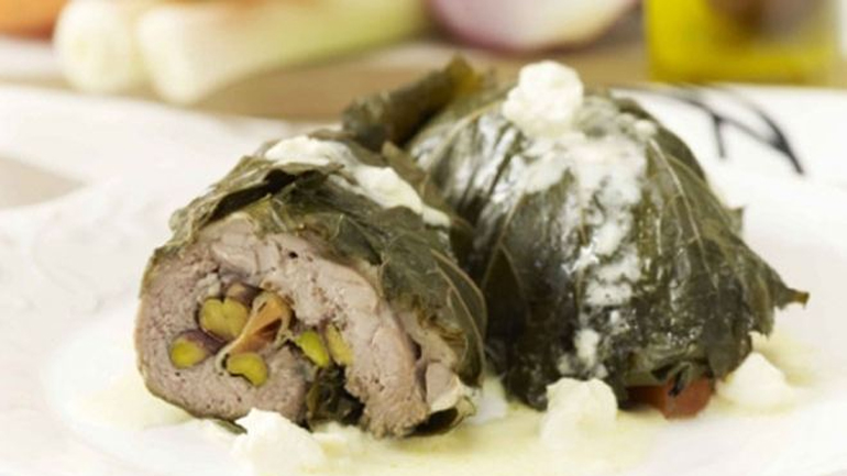 Ρολάκια από κατσικάκι τυλιγμένα με αμπελόφυλλα