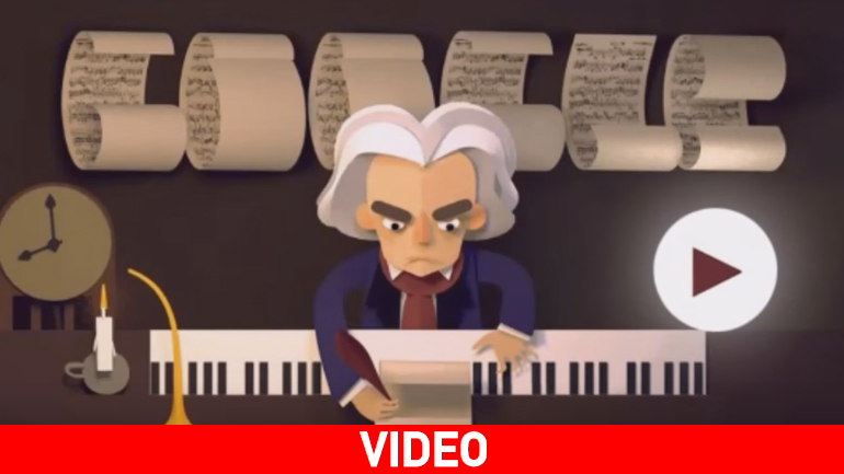 Λούντβιχ Βαν Μπετόβεν: Η Google τιμά με doodle τα 245 χρόνια από τη βάφτισή του Λούντβιχ Βαν Μπετόβεν: Η Google τιμά με doodle τα 245 χρόνια από τη βάφτισή του