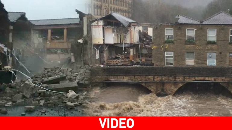 Πλημμύρες στη Βρετανία: Κατέρρευσε κτήριο 200 ετών Πλημμύρες στη Βρετανία: Κατέρρευσε κτήριο 200 ετών