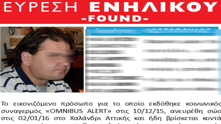 Bρέθηκε ο 39χρονος που εξαφανίστηκε από τη Μαγνησία