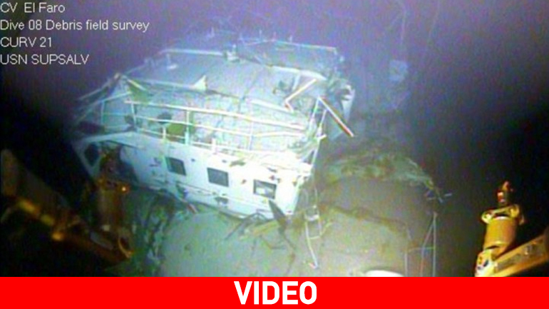 Οι πρώτες εικόνες από το βυθισμένο «El Faro» που τσάκισε ο τυφώνας