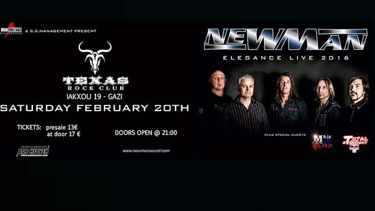NEWMAN – Elegance live 2016@Texas Rock Club/Σάββατο 20 Φεβρουαρίου