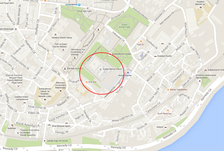 Χάρτης με το σημείο της έκρηξης