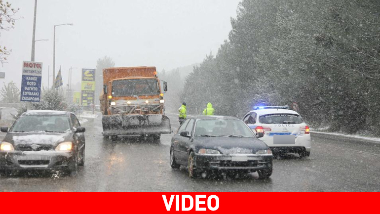 Πυκνό χιόνι στην Τρίπολη