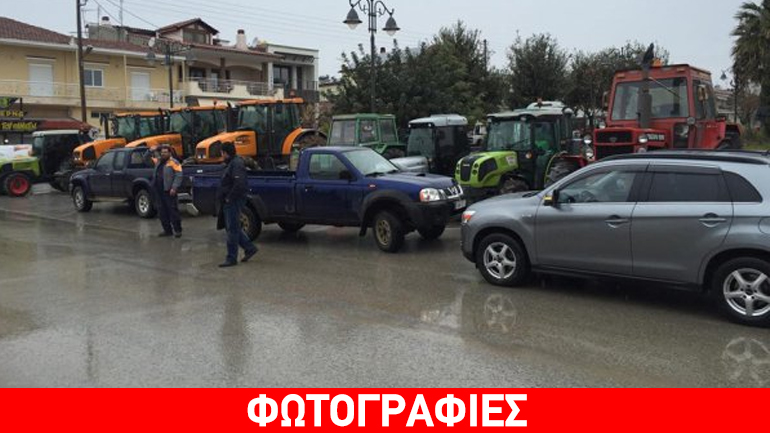 Μηχανοκίνητη πορεία διαμαρτυρίας από αγρότες σε χωριά της Χαλκιδικής