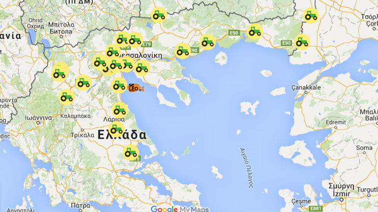 Πού στήνονται τα μπλόκα των αγροτών