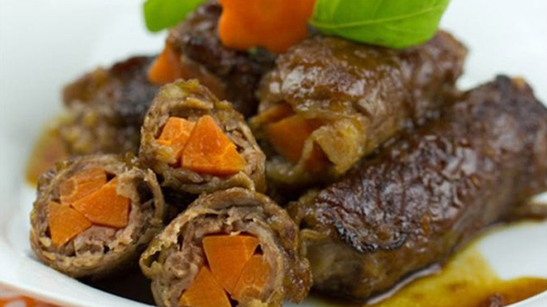 Ρολάκια μοσχαρίσιου φιλέτου με λαχανικά