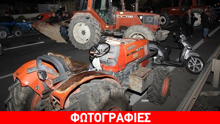 Κρήτη: Αμετακίνητοι στο μπλόκο του ΚΤΕΟ οι αγρότες παρά την κακοκαιρία