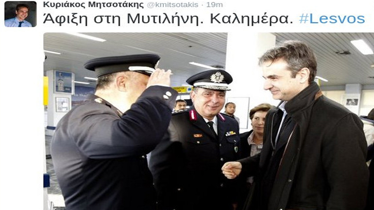 Στη Λέσβο ο Μητσοτάκης για τα hot spots