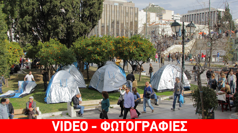 Αγρότες έστησαν σκηνές στο Σύνταγμα