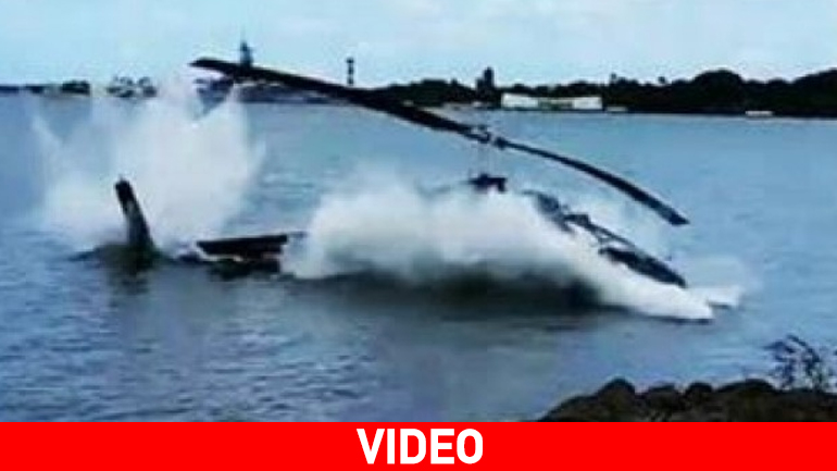 Δραματική προσθαλάσσωση ελικοπτέρου στη Χαβάη